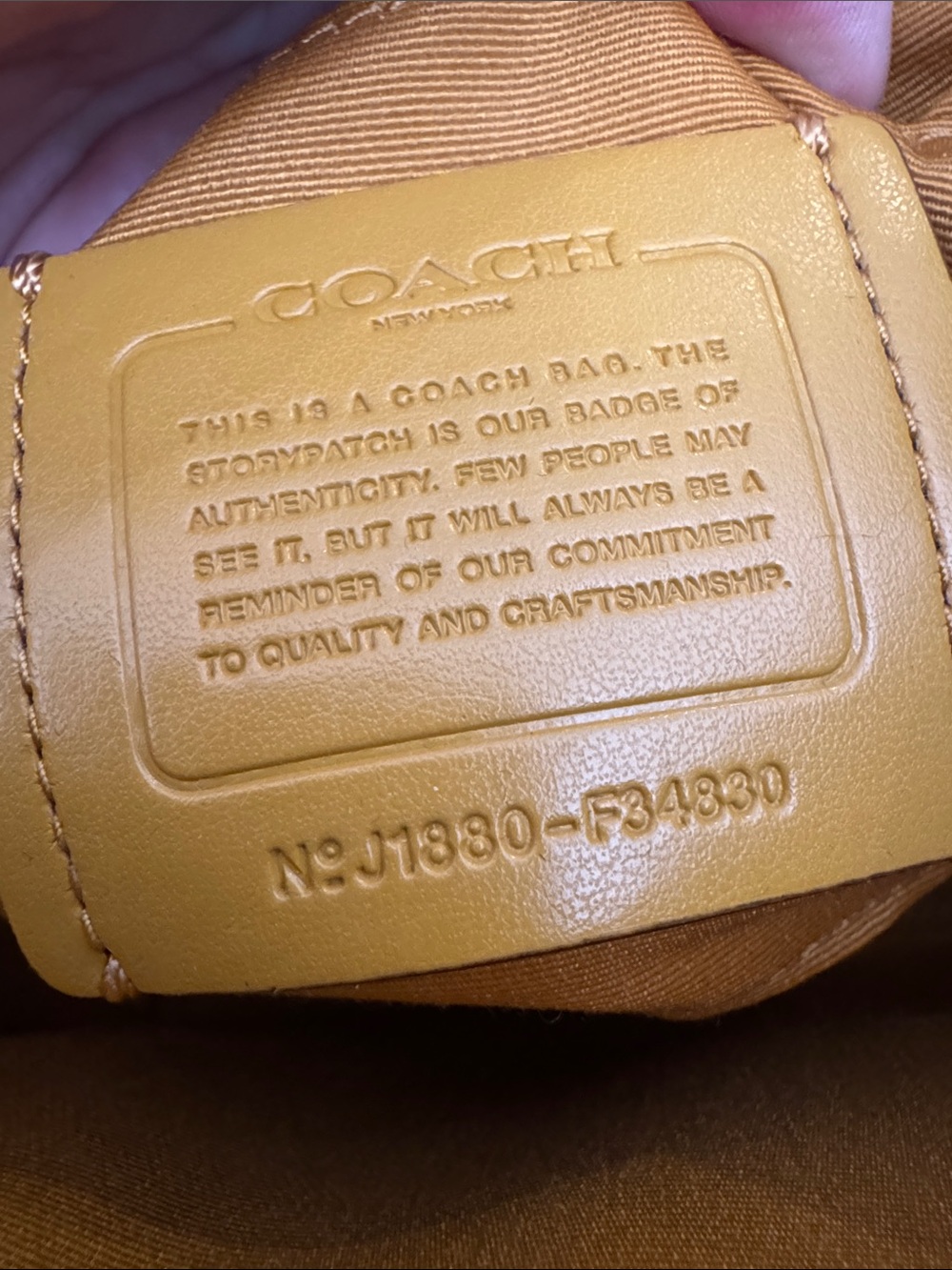 Coach Yellow Mini Leather Top-Handle Backpack - Picture 12 of 16